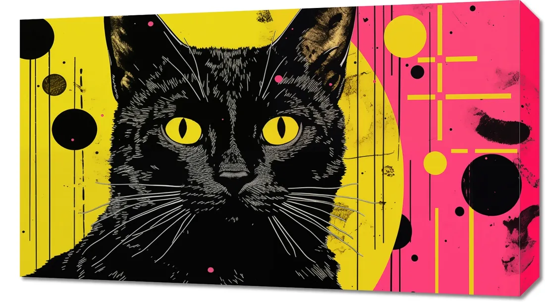 obraz-70x40cm-neonowy-kocur