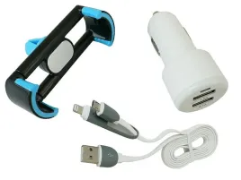 zestaw-ladowarka-iphone-micro-usb-uchwyt-do-kratki