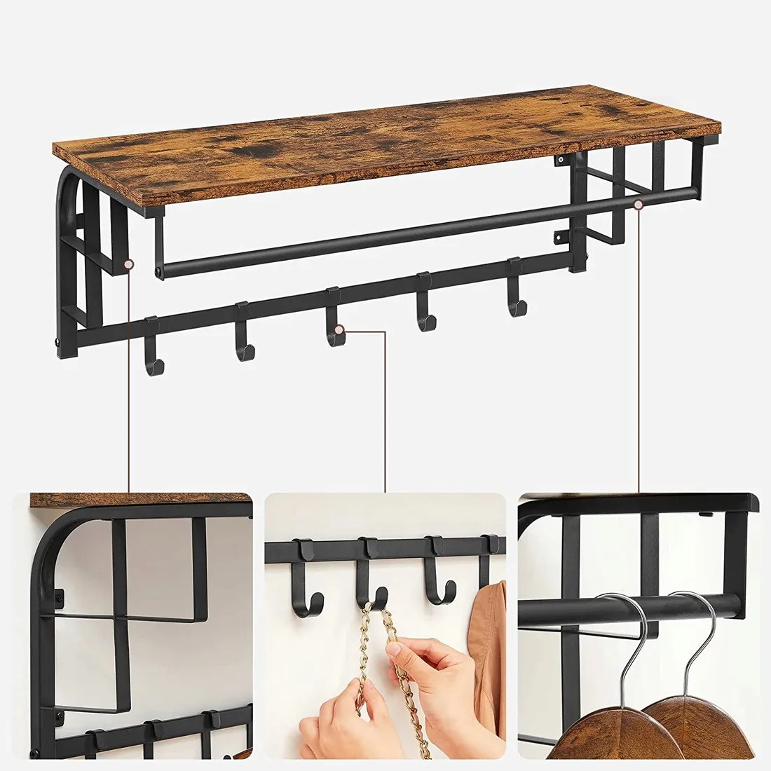 polka-scienna-wiszaca-scienna-z-haczykami-80-cm