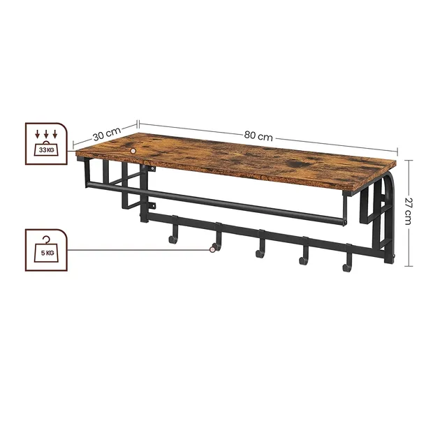 polka-scienna-wiszaca-scienna-z-haczykami-80-cm-stan-nowy