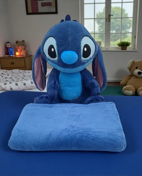 MASKOTKA STICH 50CM Z KOCYKIEM PLUSZOWA PRZYTULANKA LILO I STITCH 3w1