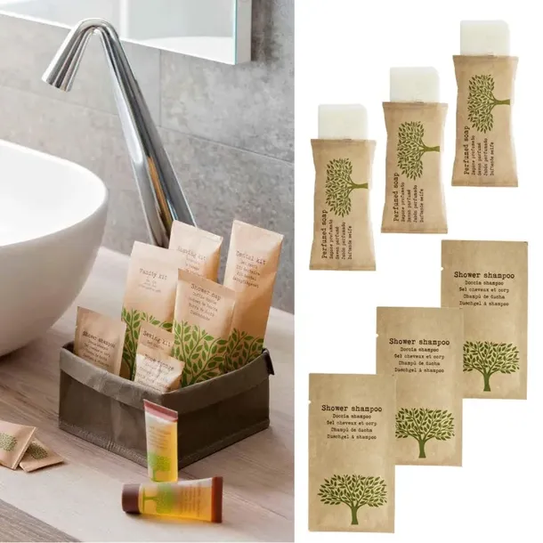 Zestaw dla hoteli Nature szampon-żel 10ml 500szt + mydło 14g 500szt