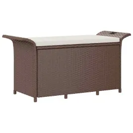 brazowa-lawka-ogrodowa-z-kremowa-poduszka-116-x-46-x-57-cm