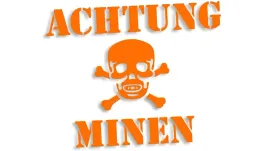 wycinana-naklejka-achtung-minen-pomaranczowa