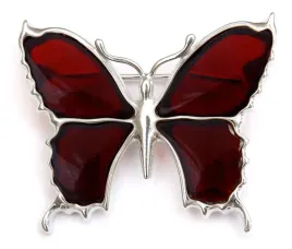 broszka-motyl-z-wisniowym-bursztynem