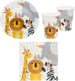 boland-zestaw-safari-party-talerzyki-kubki-serwetki-dekoracje-wielokolorowe