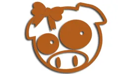 wycinana-naklejka-pig-swinka-swinia-girl-subaru-brazowa