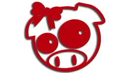 wycinana-naklejka-pig-swinka-swinia-girl-subaru-czerwona