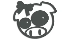 wycinana-naklejka-pig-swinka-swinia-girl-subaru-grafitowa