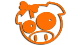 wycinana-naklejka-pig-swinka-swinia-girl-subaru-pomaranczowa