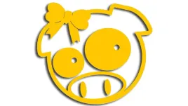 wycinana-naklejka-pig-swinka-swinia-girl-subaru-zolta