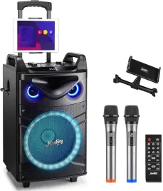 glosnik-karaoke-mikrofony-bezprzewodowe-bluetooth-moukey-ze-swiatlami