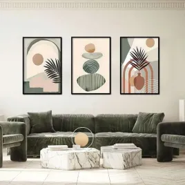 plakat-50x70cm-dekoracja-z-nadrukiem-geometryczne-rosliny-bez-ramki-3szt