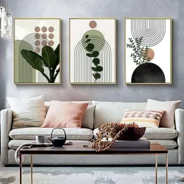 obraz-plakat-na-sciane-na-plotnie-bez-ramy-3x-60x90cm-styl-boho-zielony