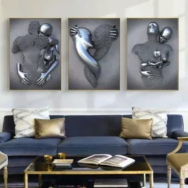 plakat-60x90cm-dekoracja-z-nadrukiem-metalowe-rzezby-bez-ramki-3szt