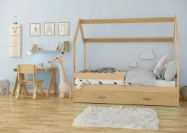 lozko-domek-dzieciece-160x80-dla-dzieci-sosna-d3-z-szuflada-i-materacem