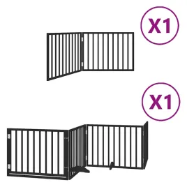 skladana-bramka-dla-psa-z-drzwiami-6-paneli-czarna-480-cm