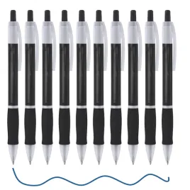 10x-dlugopis-czarny-z-przyciskiem-dopasowany-szkolny-niebieski-tusz