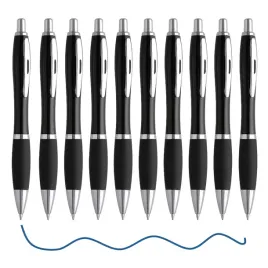 10x-dlugopis-abs-z-przyciskiem-dopasowany-uchwyt-szkolny-niebieski-tusz
