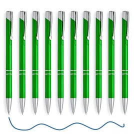 10x-dlugopis-aluminiowy-premium-z-przyciskiem-wklad-jumbo-szkolny-zielony