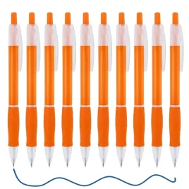10x-dlugopis-pomaranczowy-z-przyciskiem-dopasowany-szkolny-niebieski-tusz