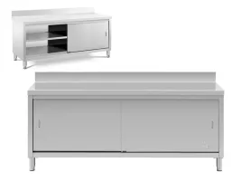 stol-gastronomiczny-blat-roboczy-200x60cm-z-szafka-i-rantem-stal-nierdzewna