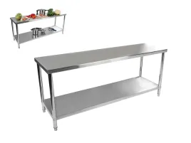 stol-gastronomiczny-centralny-blat-roboczy-200x60cm-z-polka-stal-nierdzewna