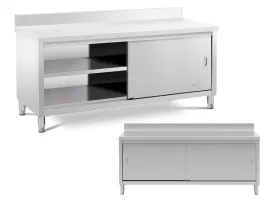 stol-gastronomiczny-blat-roboczy-200x70cm-z-szafka-i-rantem-stal-nierdzewna