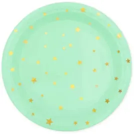 talerzyki-papierowe-gwiazdki-zlote-mietowe-partypal-23-cm-6-szt