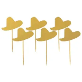pikery-meksykanskie-sombrero-zloty-8-cm-6-szt