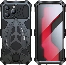 luphie-metalowe-etui-360-do-iphone-16-pro-max-pancerne-czarne-szklo