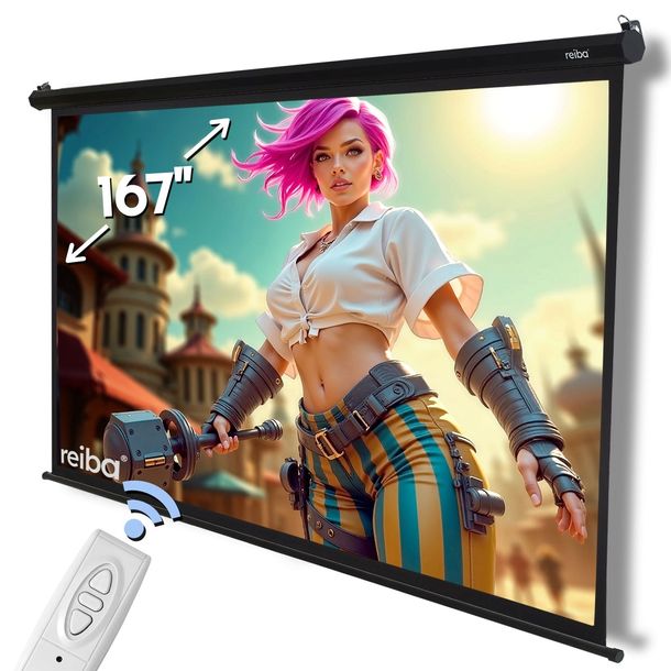 Ekran projekcyjny elektryczny 300x300 | Czarna Kaseta | Pilot