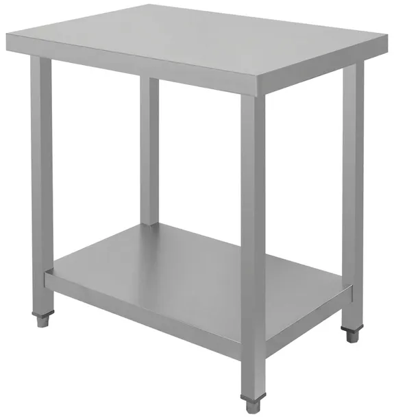 STÓŁ ROBOCZY GASTRONOMICZNY Yato 100x50 cm Stalowy z Półką Kwadratowe Nogi