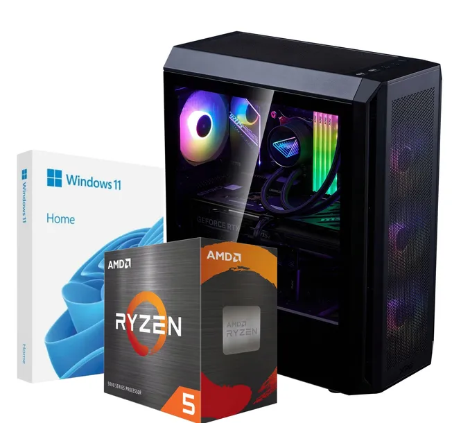 Komputer gamingowy XPG Ryzen 5500 RX7600 16GB DDR4 512GB SSD Win11 WiFi BT