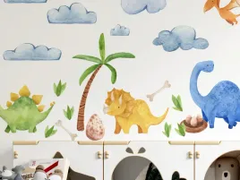 duze-naklejki-na-sciane-dla-dzieci-kolorowe-dinozaury