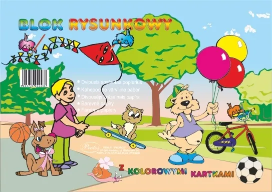 /BLOK RYSUNKOWY A4 Z KOLOROWYMI KARTKAMI MIX KOLOR 16 KARTEK