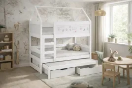 lozko-pietrowe-domek-house-3-osobowe-materace-180x80-gratis