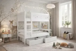 lozko-pietrowe-domek-house-2-osobowe-materace-160x80-gratis