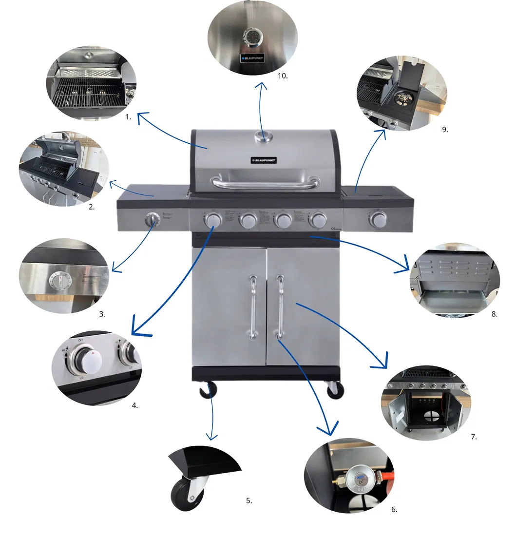 grill-gazowy-palniki-4-1-zeliwny-ruszt-117-kw-pokrowiec-blaupunkt-gg401-stan-nowy