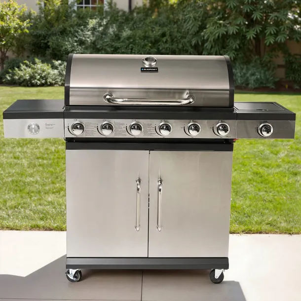 grill-gazowy-6-1-palnikow-zeliwny-ruszt-165-kw-pokrowiec-blaupunkt-gg601-glebokosc-grilla-48-cm