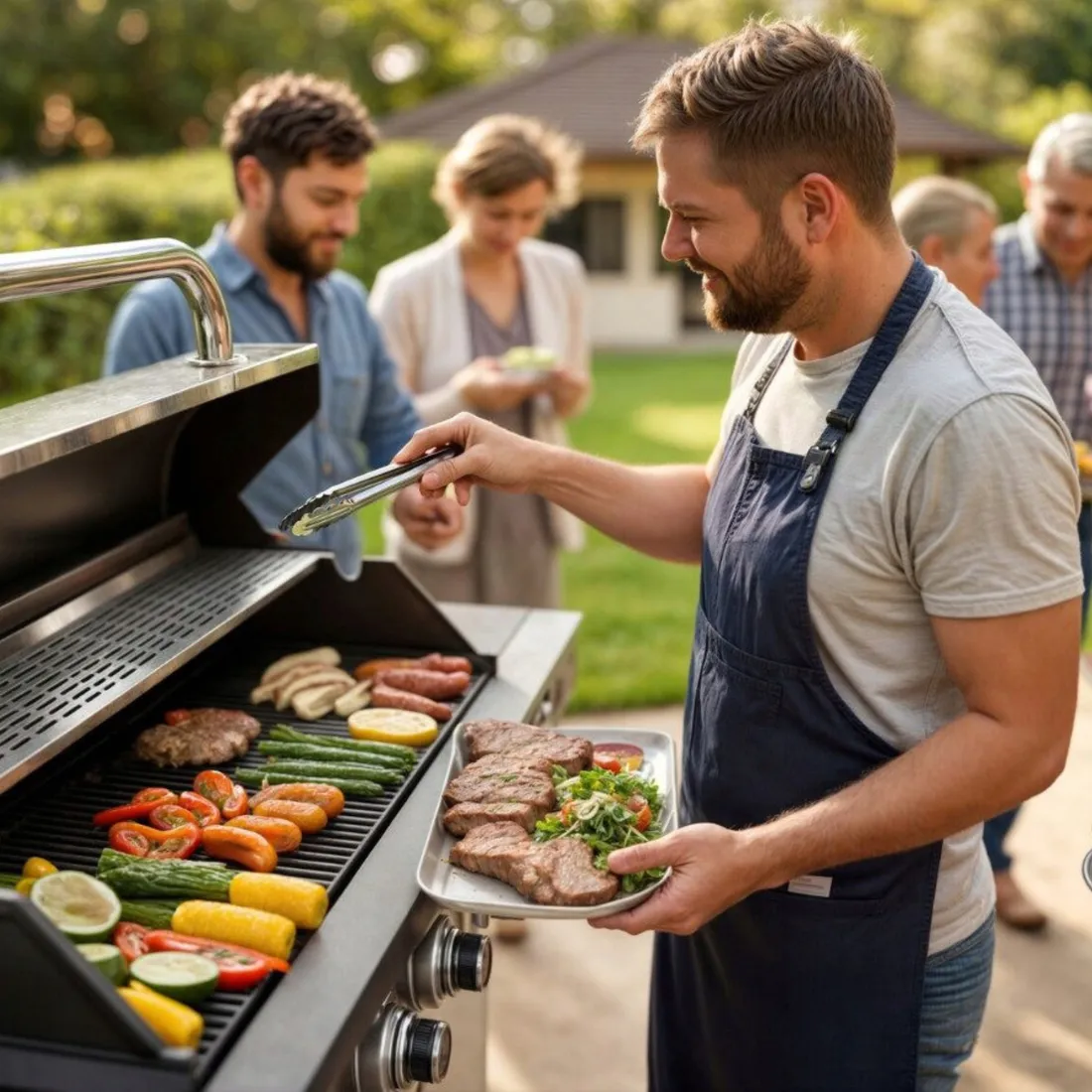 grill-gazowy-6-1-palnikow-zeliwny-ruszt-165-kw-pokrowiec-blaupunkt-gg601-stan-nowy