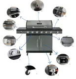 grill-gazowy-6-1-palnikow-zeliwny-ruszt-165-kw-pokrowiec-blaupunkt-gg601-cechy-dodatkowe-kolka-miejsce-na-butle-nienagrzewajacy-sie-uchwyt-nieprzywierajaca-powloka-palnik-boczny-do-gotowania-pokrywa-polka-regulacja-temperatury-szafka-termometr