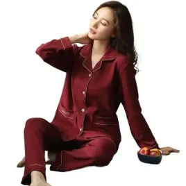 bawelniana-pizama-damska-dwuczesciowa-na-guziczki-z-dlugim-rekawem-red-xxl