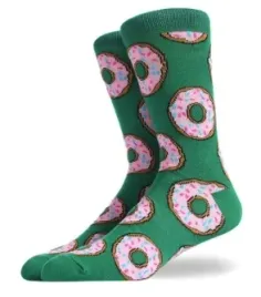 kolorowe-skarpetki-skarpety-meskie-smieszne-paczki-donut-zielone-prezent