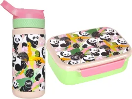 coolpack-zestaw-sniadaniowy-bidon-420ml-sniadaniowka-lunchbox-panda-gang