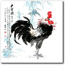 kogut-chinskie-akwarele-50x50-cm