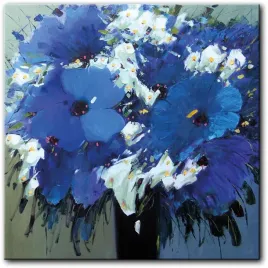 obraz-niebieskie-kwiaty-w-wazonie-70x70-cm