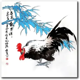 kogut-chinskie-akwarele-50x50-cm