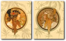 obraz-alfons-mucha-brunetka-i-blondynka-80x50-cm-40x50-cm-2-szt