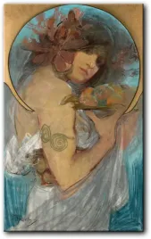 obraz-alphonse-mucha-portret-kobiety-z-owocami-pastel-55x90-cm